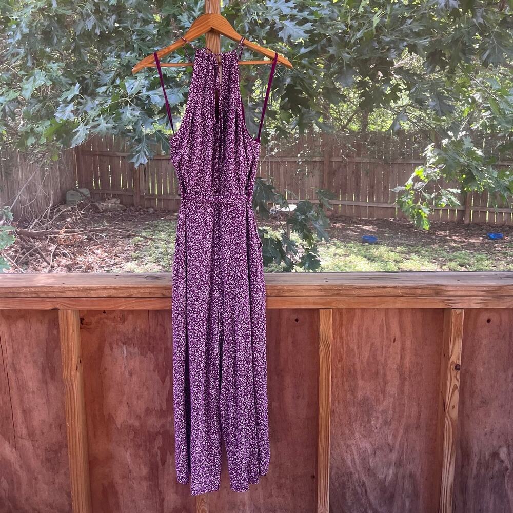 Anthropologie Maeve Claremont Jumpsuit Purple Floral Size XS - Picture 5 of 13